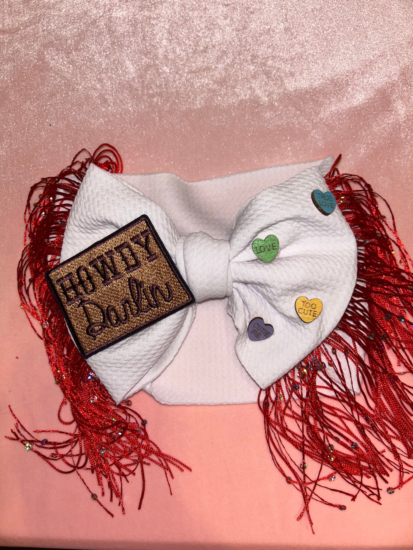 White Valentine’s Day toddler head wrap