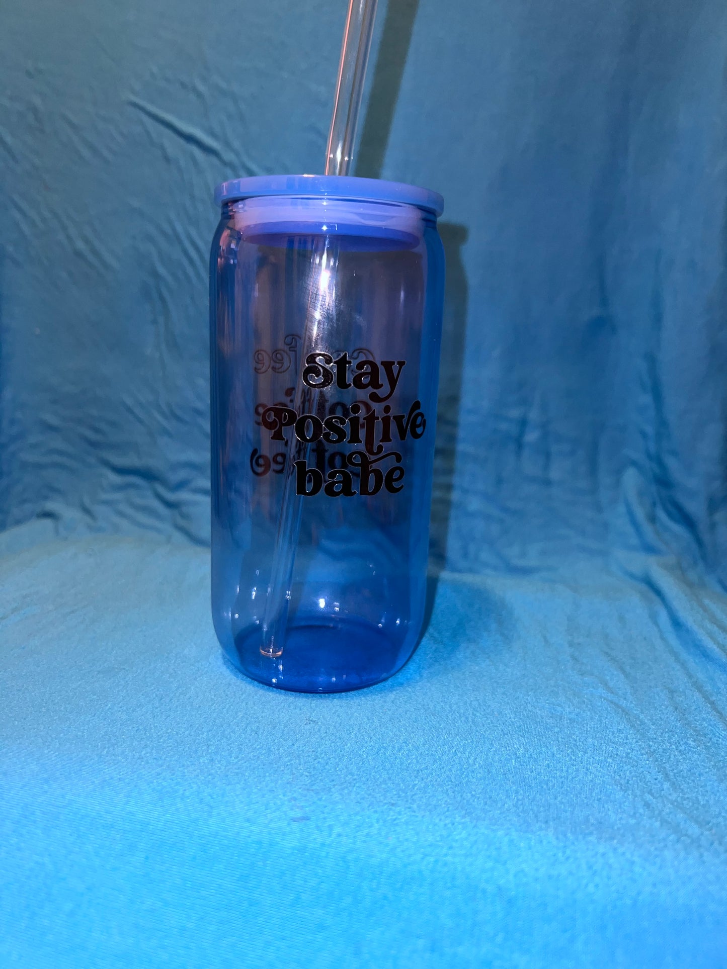 Blue 16 oz Glass Libby cup