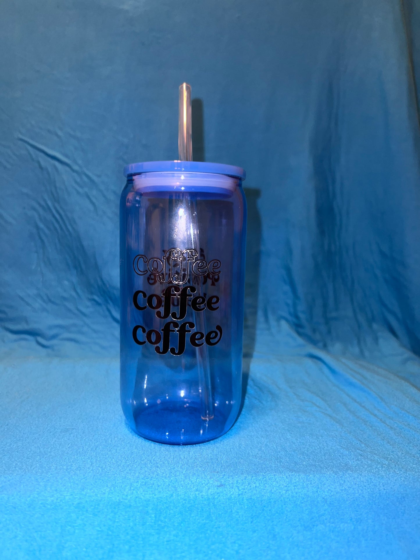 Blue 16 oz Glass Libby cup