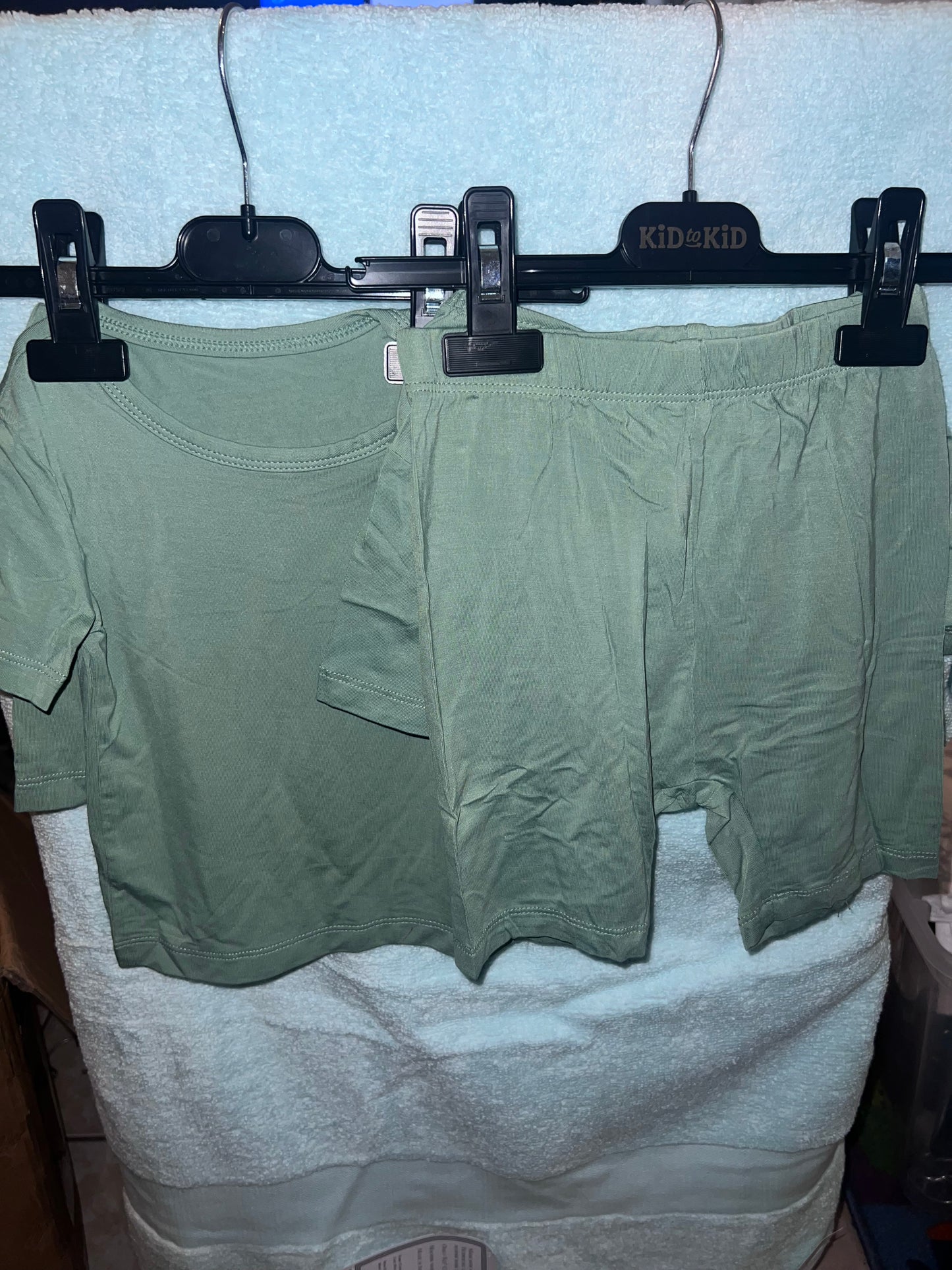 Light army green bamboo short sleeve sets