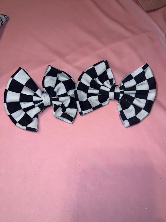 Black and white checked 4 inch piggies