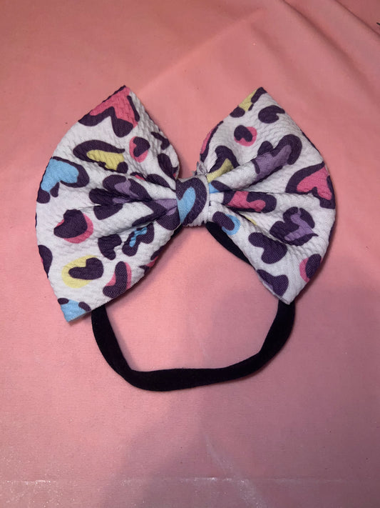 Pink blue yellow leopard nylon