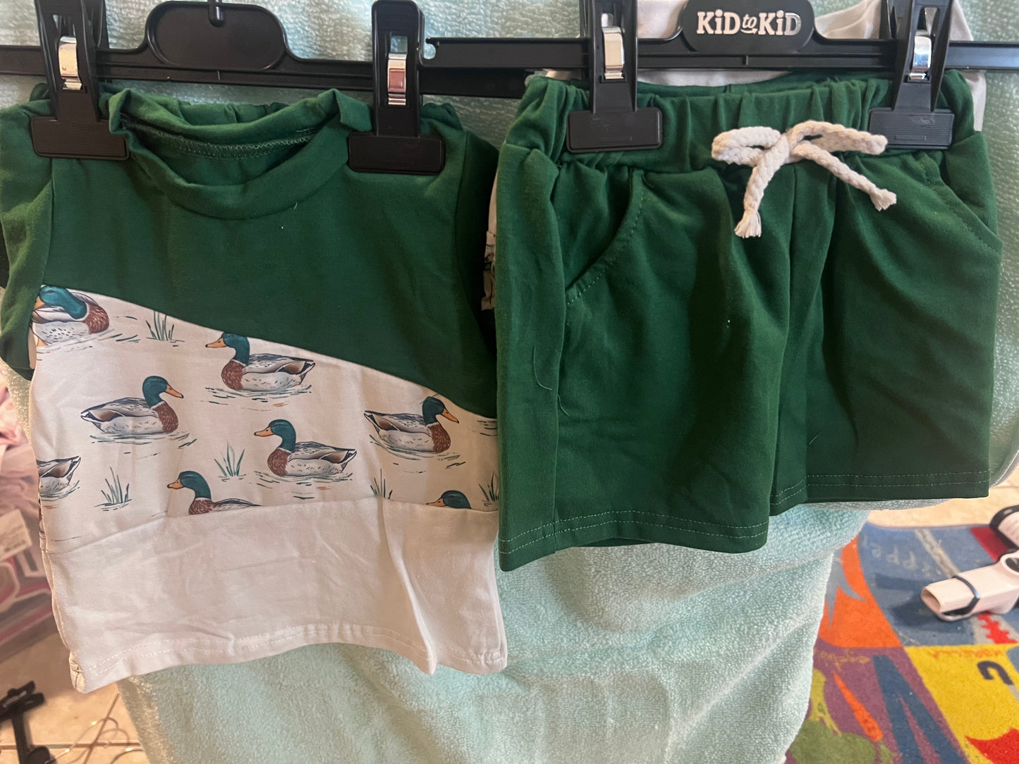 green mallard duck boy set